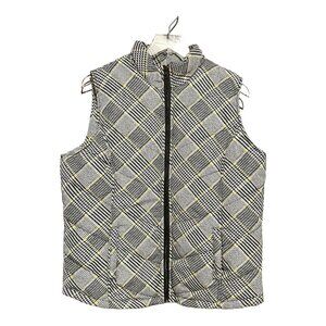 Jason Maxwell Outerwear Collection Plaid Quilted Puff Vest Black Yellow Size XL